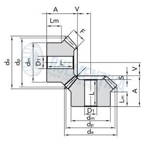 Pinion angrenaj conic M1.5 1:1 Z20
